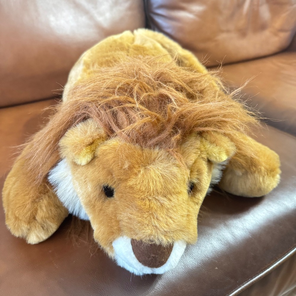 VTG 80S Chrishia Playful‎ Plush Lion Stuffed Animal Large 32" Golden Brown soft